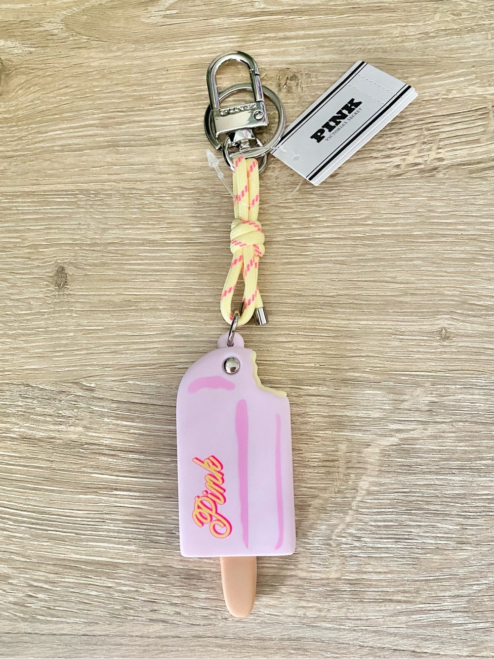 PINK Victoria's Secret Pale Pink Popsicle Key & Card Holder Charm